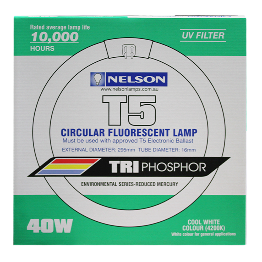 Triphosphor Circular Fluorescent T5 40W 4200K G10q 4 Pins