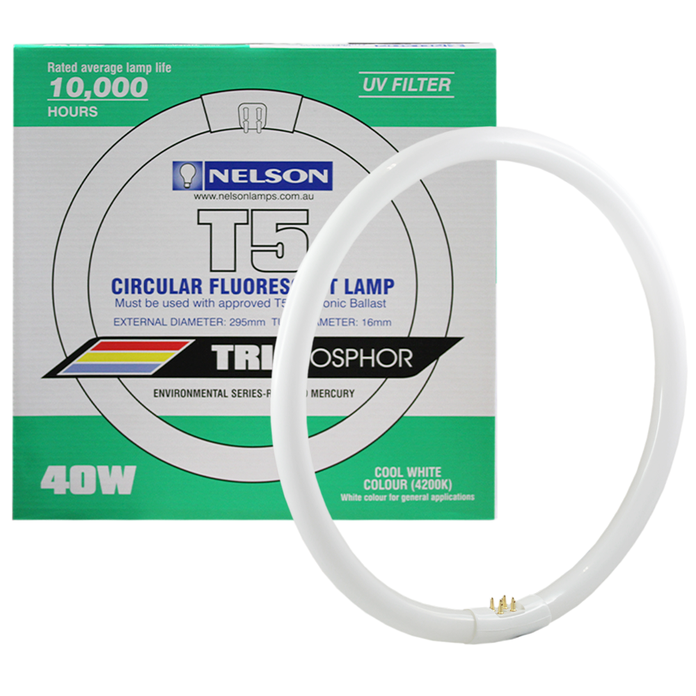 Triphosphor Circular Fluorescent T5 40W 4200K G10q 4 Pins