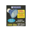 Nelson 50W GU10 Blue Dichroic Halogen Lamp