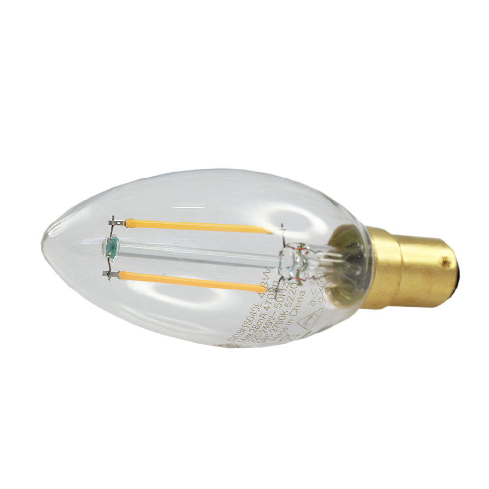 LED Heritage Filament Candle Clear 4.8W 2700K Dimmable BA15d