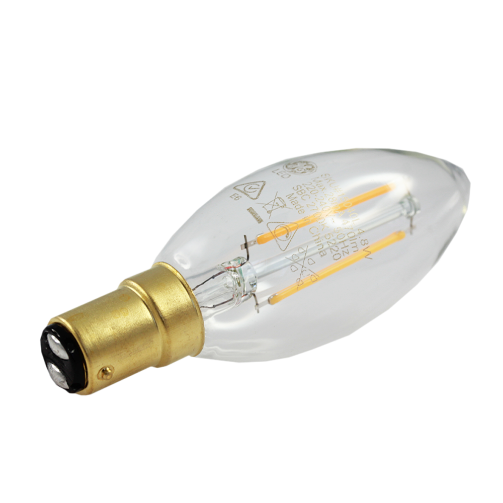 LED Heritage Filament Candle Clear 4.8W 2700K Dimmable BA15d