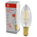 LED Heritage Filament Candle Clear 4.8W 2700K Dimmable BA15d