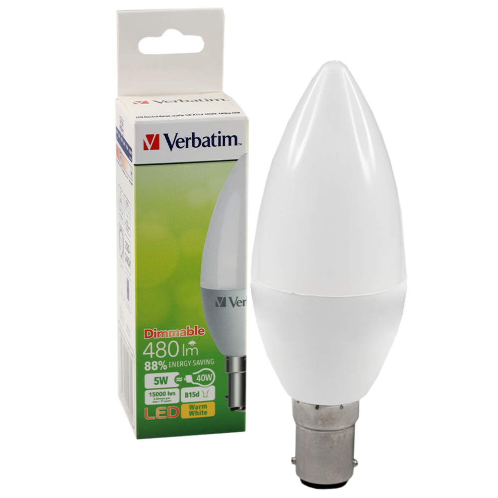LED Candle Frosted 5W 3000K Dimmable BA15d