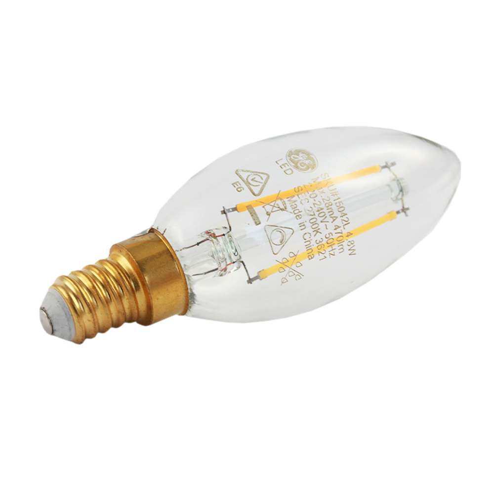 LED Heritage Filament Candle Clear 4.8W 2700K Dimmable E14
