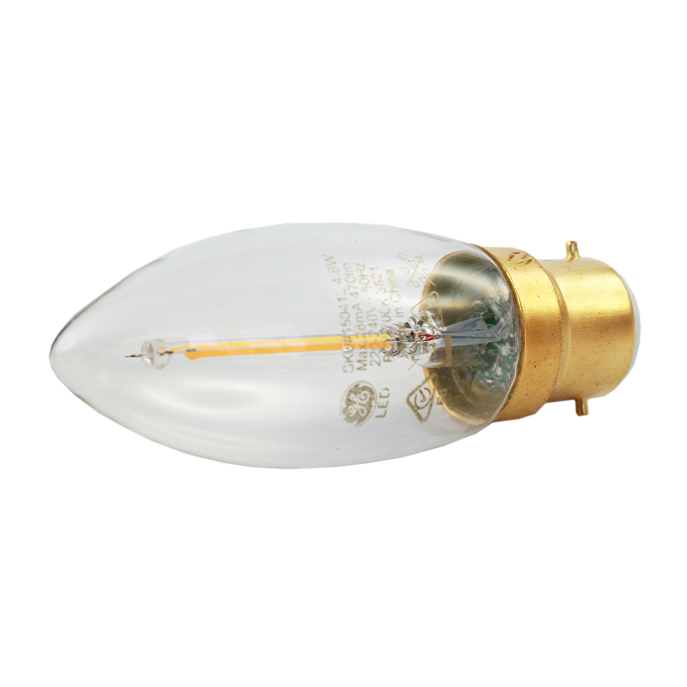 LED Heritage Filament Candle Clear 4.8W 2700K Dimmable B22