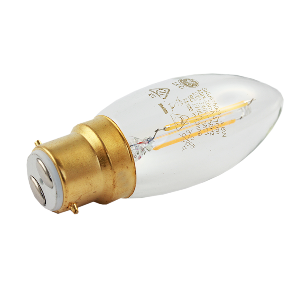 LED Heritage Filament Candle Clear 4.8W 2700K Dimmable B22