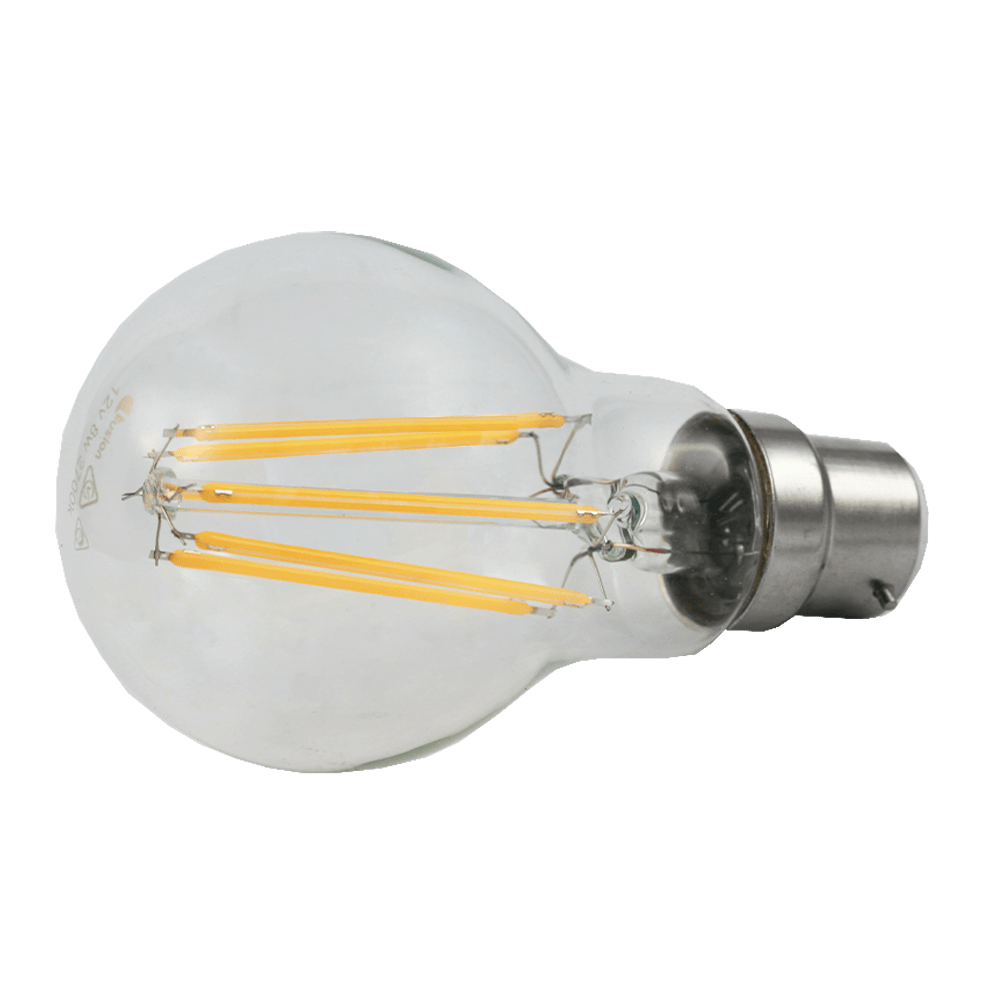Lus LED Low Voltage Filament GLS Globe 8W 12V 2700K B22 Non-Dimmable