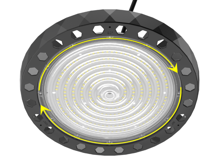 LED UFO Highbay Light 100W IP65 19000Lm 5500K with Built-in Sensor