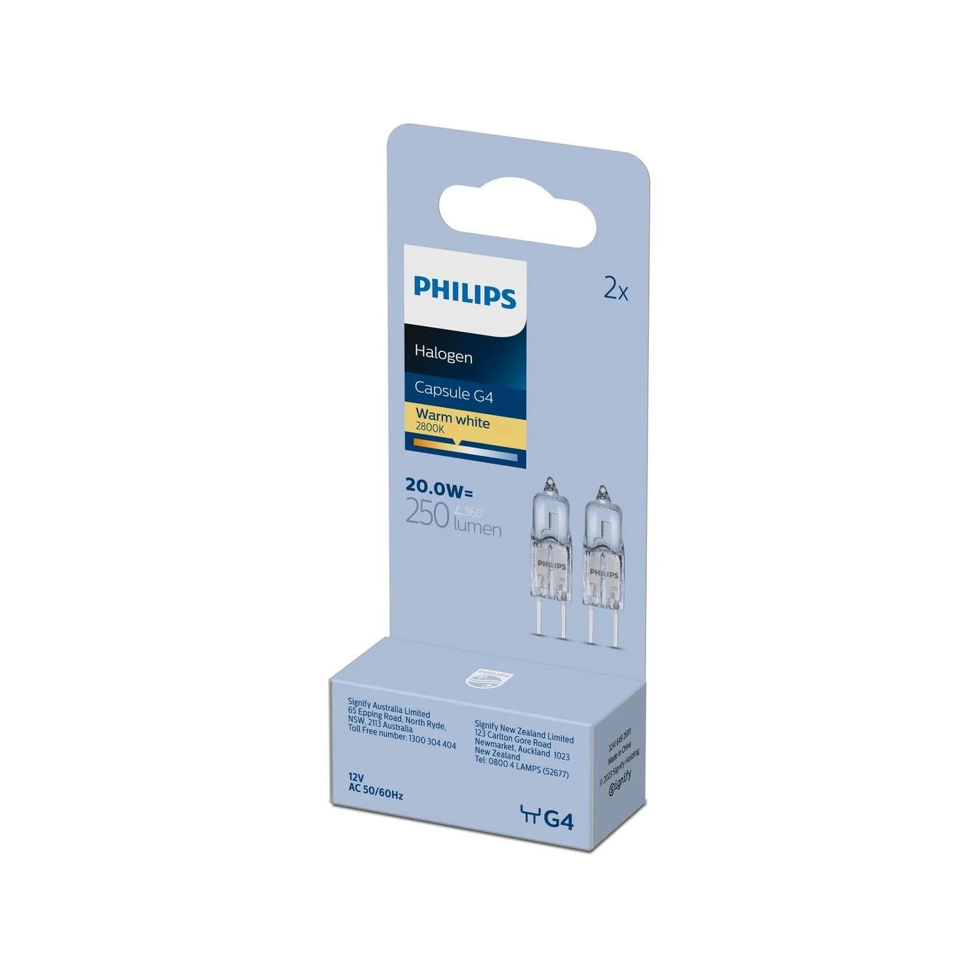 Philips G4 Halogen 680lm Frosted 60W Capsule - 2 Pack