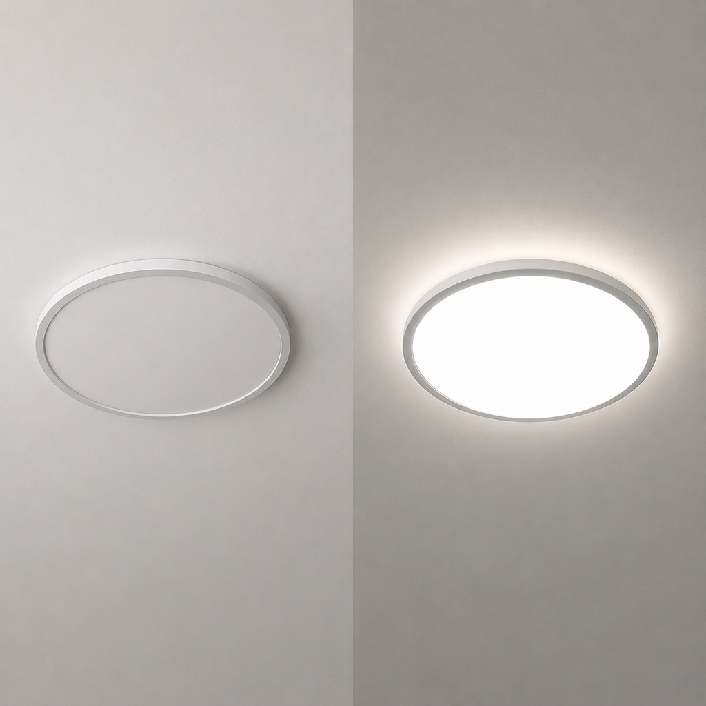 ORBIS Ultra Slim 300mm 18W Tri-Colour LED Oyster Light IP54 DIMM