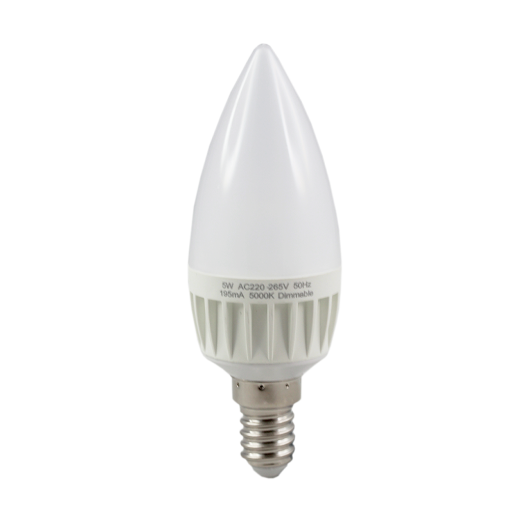 LED Candle Frosted 5W 5000K Dimmable E14