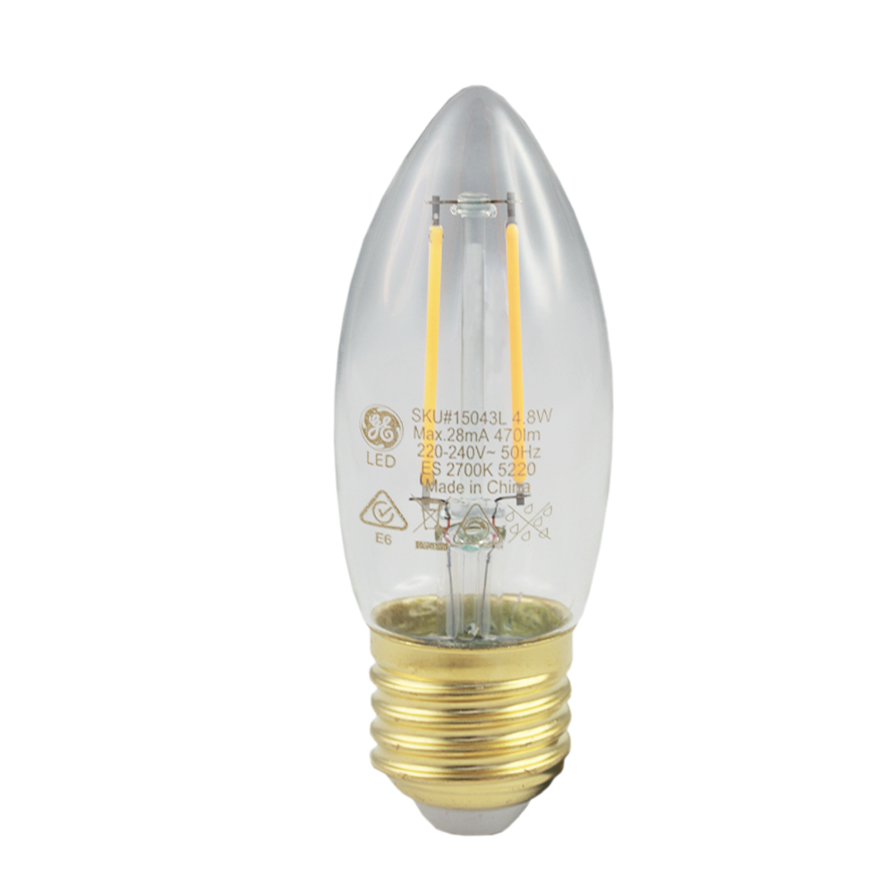 LED Heritage Filament Candle Clear 4.8W 2700K Dimmable E27