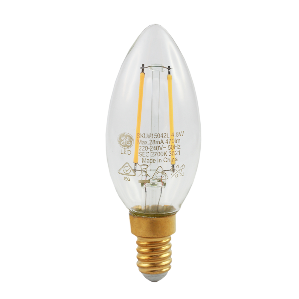 LED Heritage Filament Candle Clear 4.8W 2700K Dimmable E14