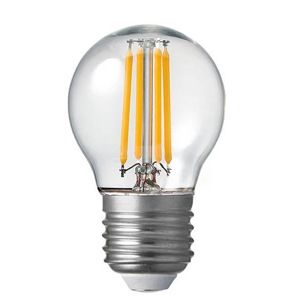 LED Filament FANCY Round 12–24V 4W E27 Warm White - Clear 