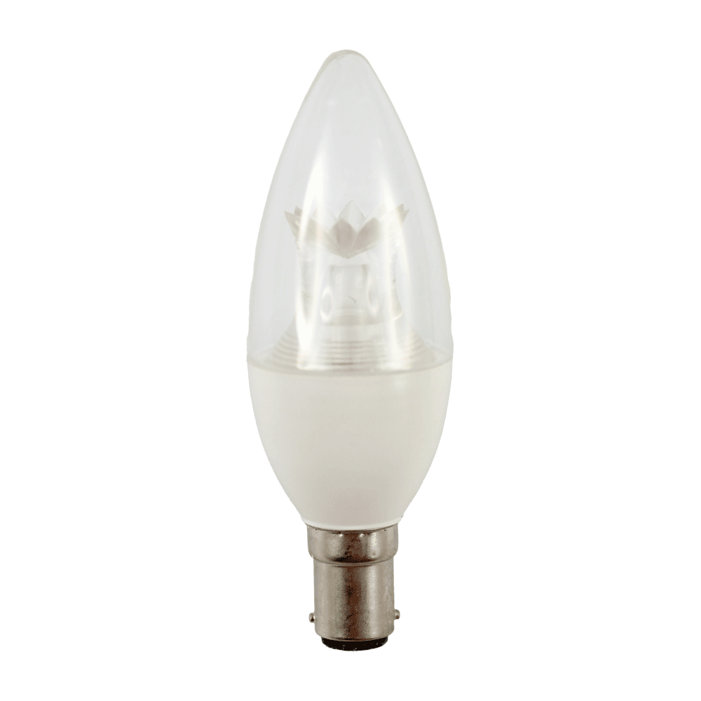 Deluxlite LED Candle Clear 7W 3000K BA15d Dimmable