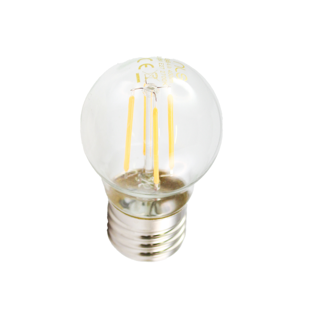 Round LED Bulb Clear 4W E27 240V 2700K