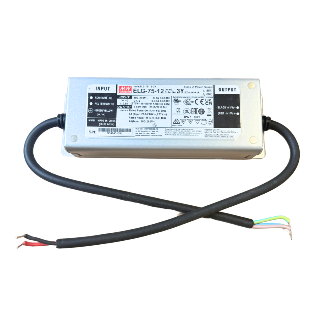Mean Well ELG-75-12 LED Driver – 75W 12V IP67 -FOR LED STRIP