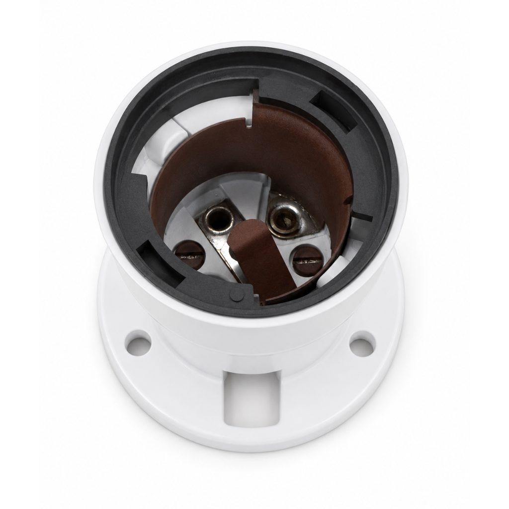 P28S Flanged Plastic Lamp Holder Base