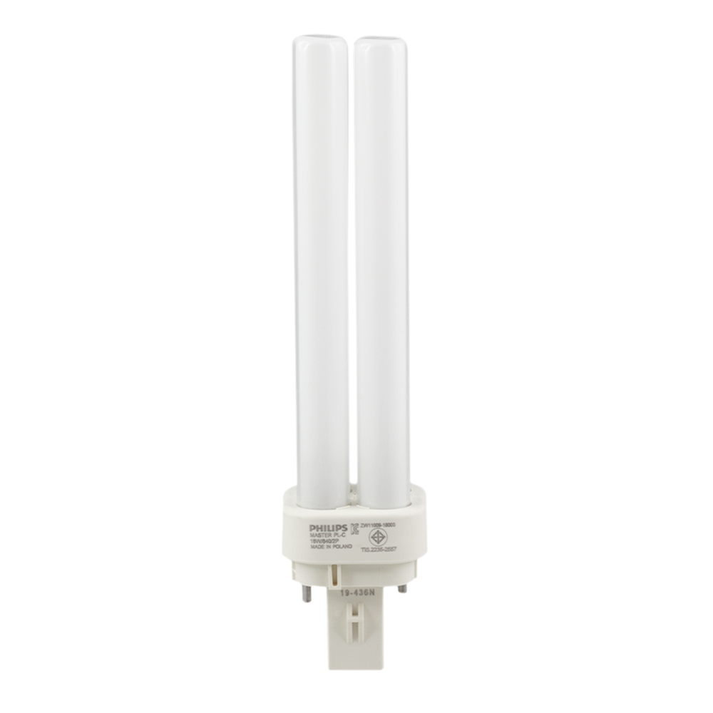 BOX OF 10: Master Compact Fluorescent PLC 18W 840 G24d-2 2 Pins 