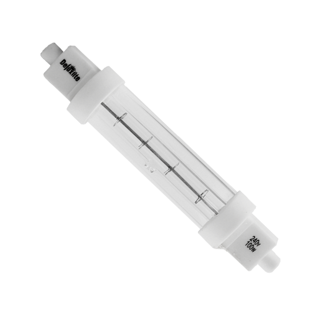 BOX OF 10: Heat Lamp 100W QIR Double Jacketed 240V R7s 118mm (25.20 EACH)