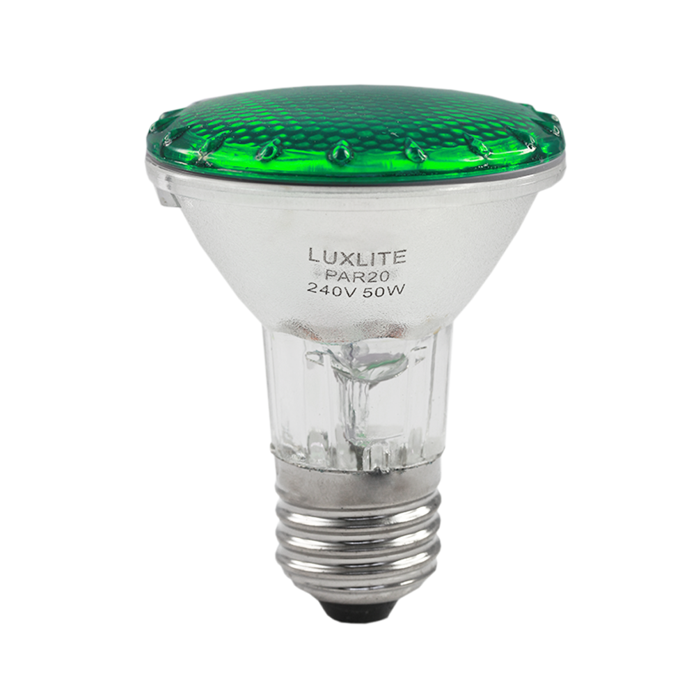 Luxlite Halogen Lamp PAR20 Green 50W 240V E27
