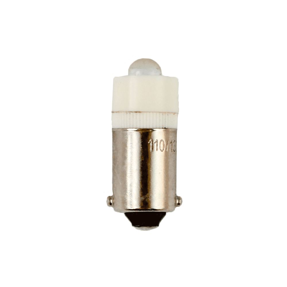 LED Miniature Colour Signal Lamp White 110/130V AC BA9s