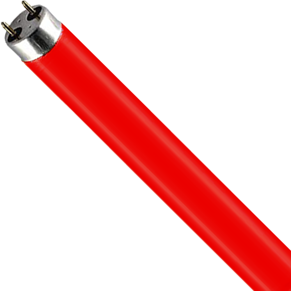 Coloured Fluorescent T8 Tube 18W Red G13 600mm