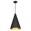 DOME190 Pendant Light Black and Gold Aluminium