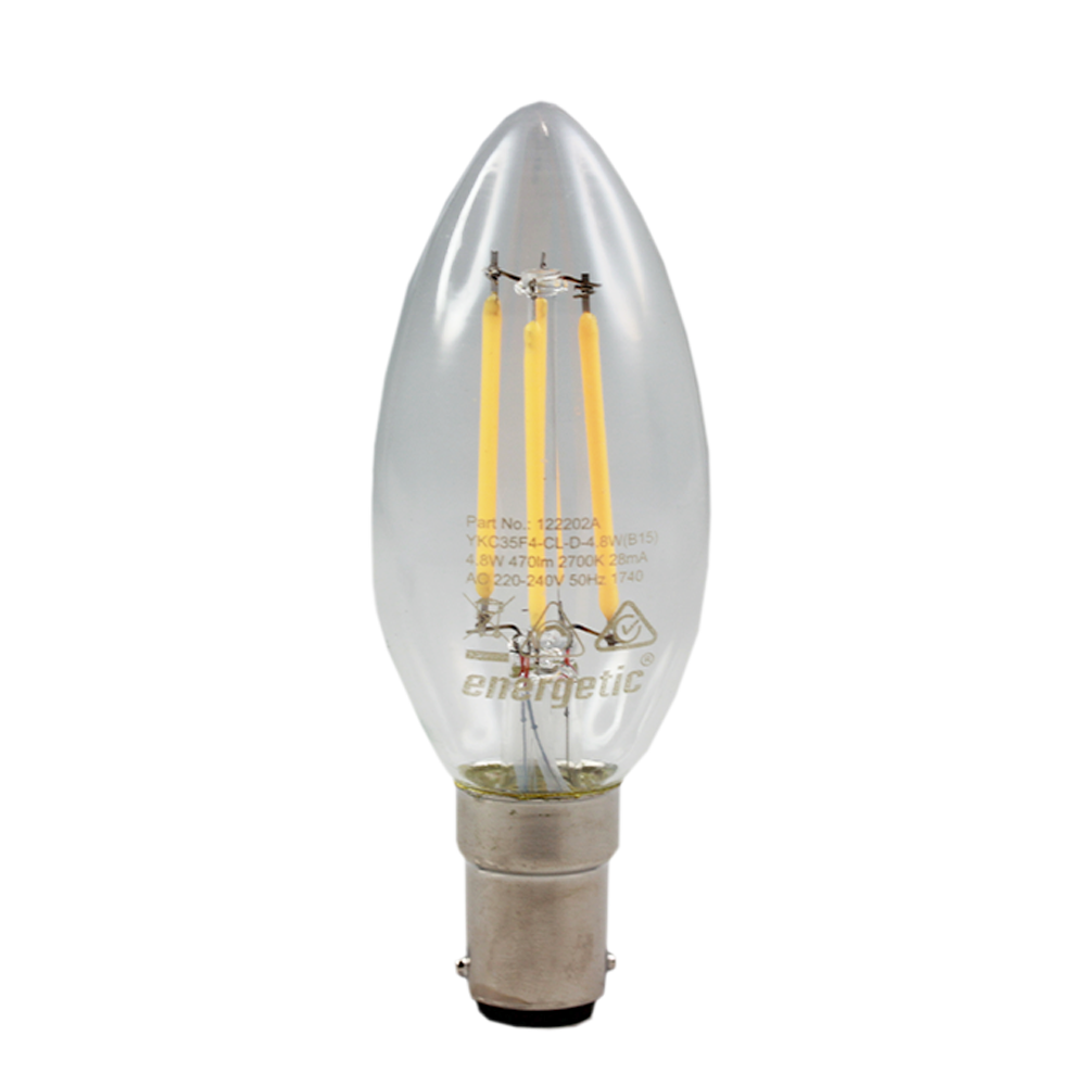 Smarter Lighting LED Filament Candle 4.8W 2700K Dimmable BA15d