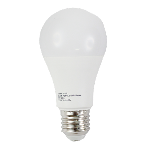 [65109] 12V DC LED GLS 8W 5000K E27  720LM  DRIVER REQ