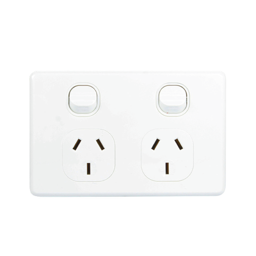 [30500] double power point 10a  ac horizontal