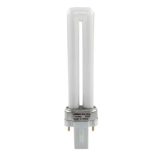 [5077GE_BOX10] BOX OF 10: OSRAM Dulux S Compact Fluorescent 7W PL-S 840 G23 2 Pins ($5.40 EACH)