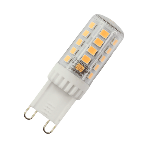[g94w3kd_BOX20] BOX OF 20: Deluxlite LED 4W 3000K 400lm G9 Dimmable ($5.50 EACH)