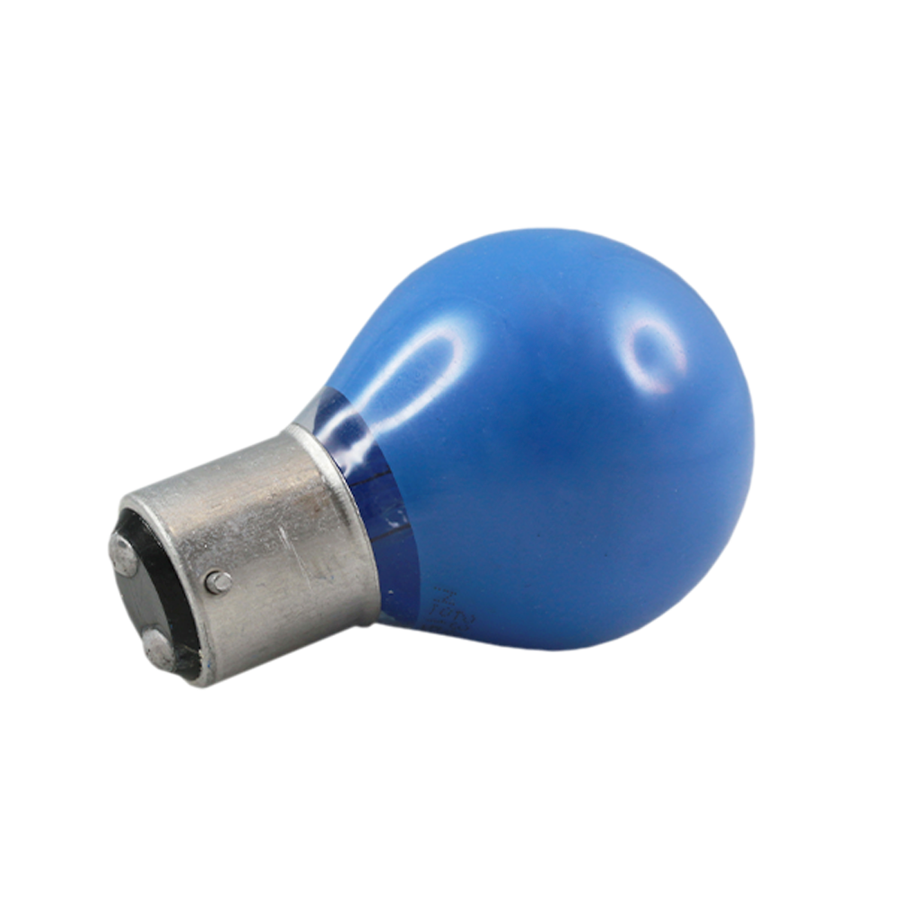 Classic Blue Fancy Round Incandescent Lamp 15W 230V BA22d