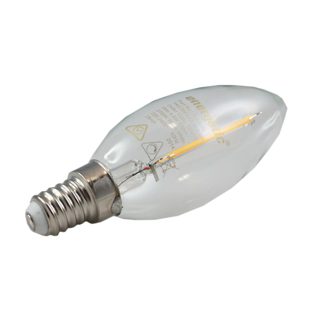 Smarter Lighting LED Filament Candle 4.8W 2700K Dimmable E14
