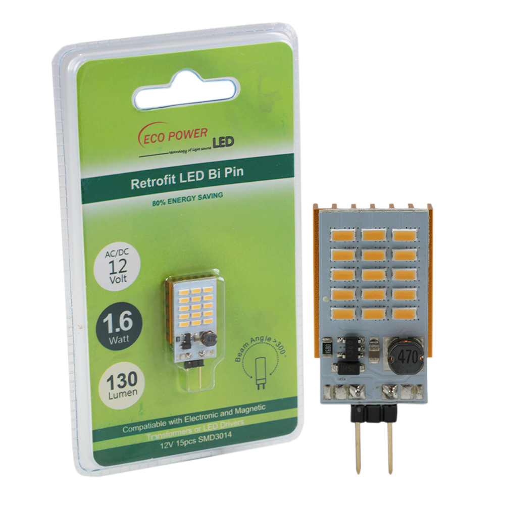 Eco Power LED Retrofit Bi-Pin Miniature 1.6W 12V 3000K G4