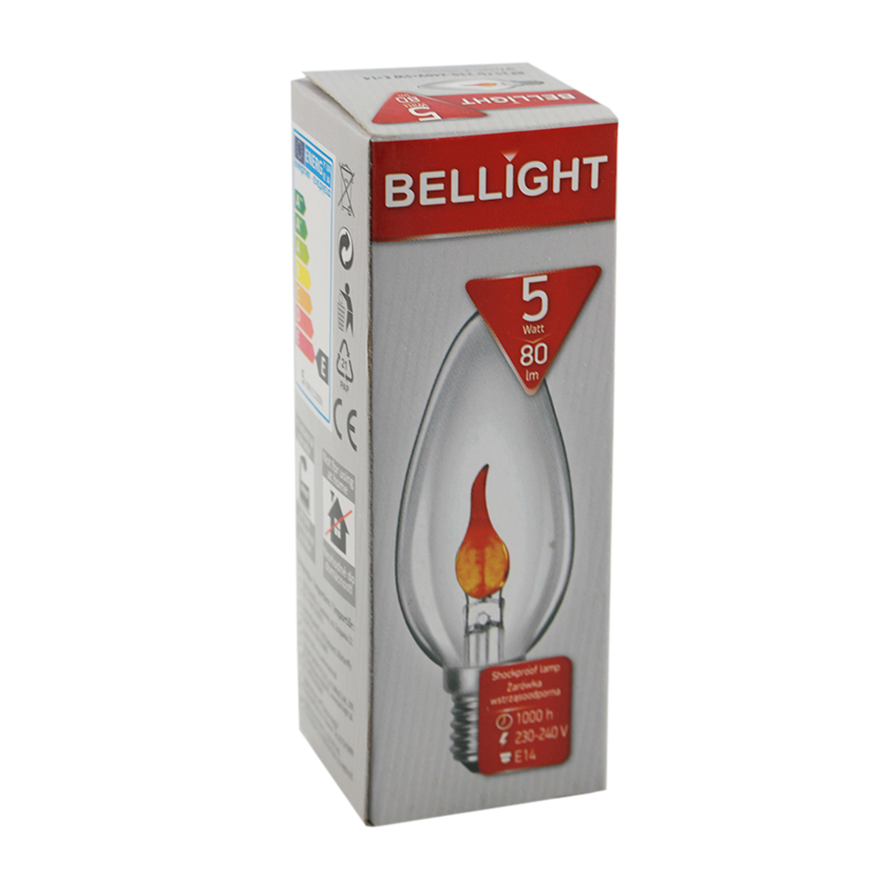 Flicker Flame Candle 5W 230-240V 2700K E14 Non-Dimmable