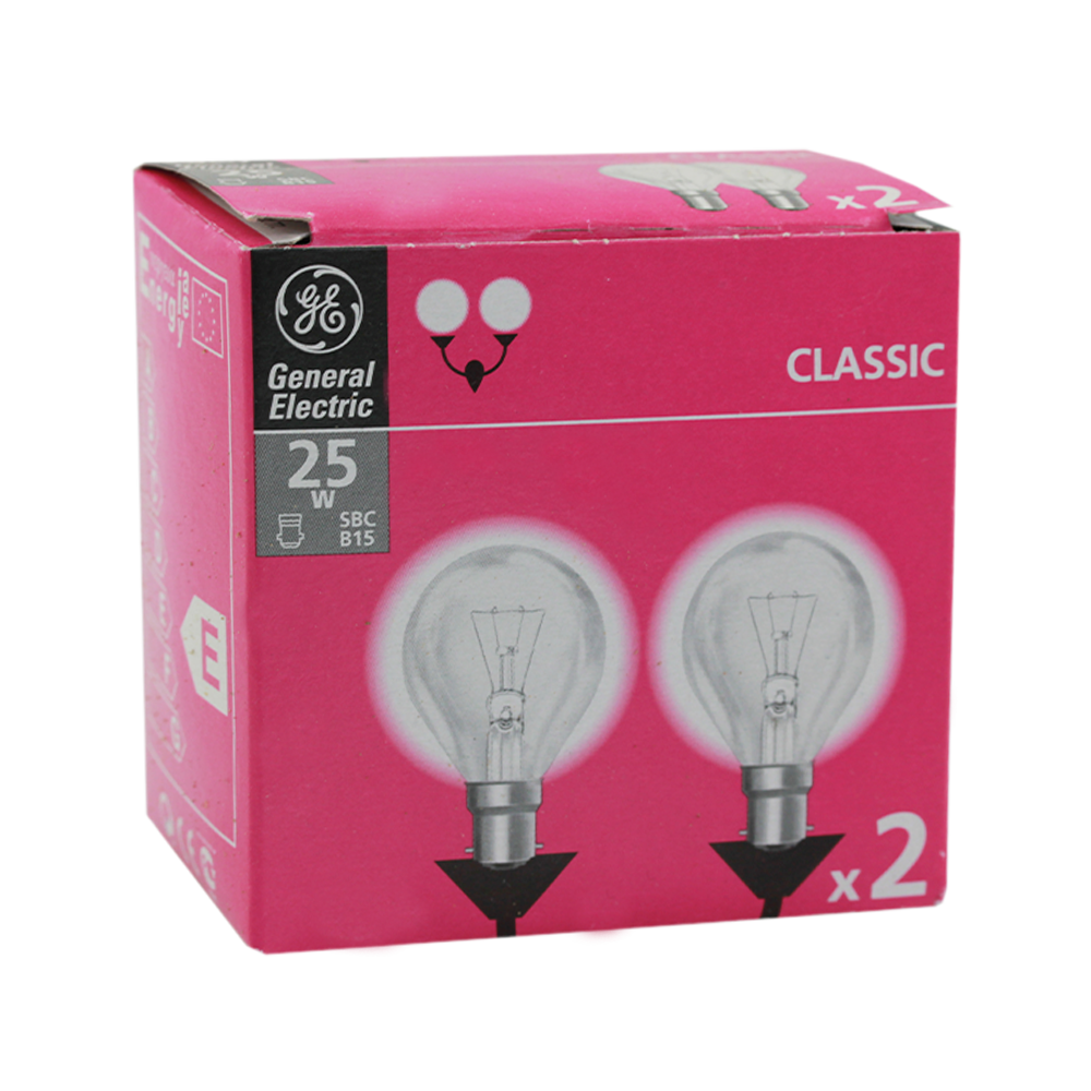 Incandescent Fancy Round Clear 25W 240V 2700K BA15d - BOX OF 2