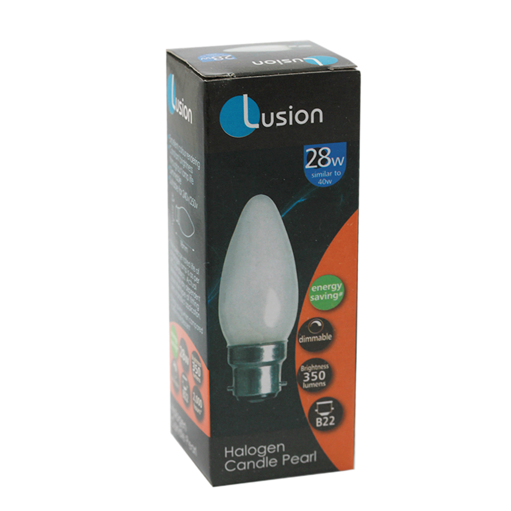 Lus Energy Saving Halogen Candle Globe Frosted 28W 240V B22