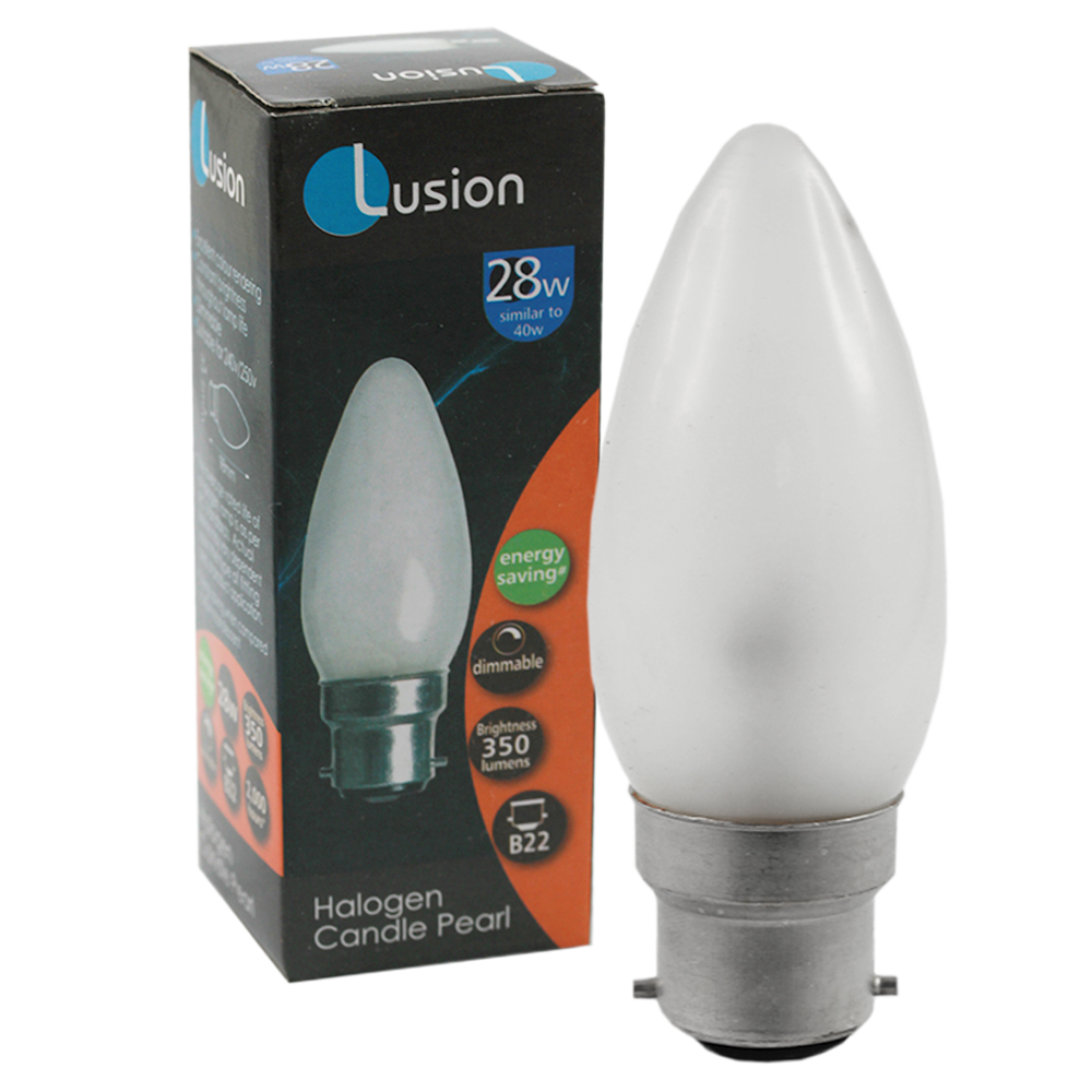 Lus Energy Saving Halogen Candle Globe Frosted 28W 240V B22