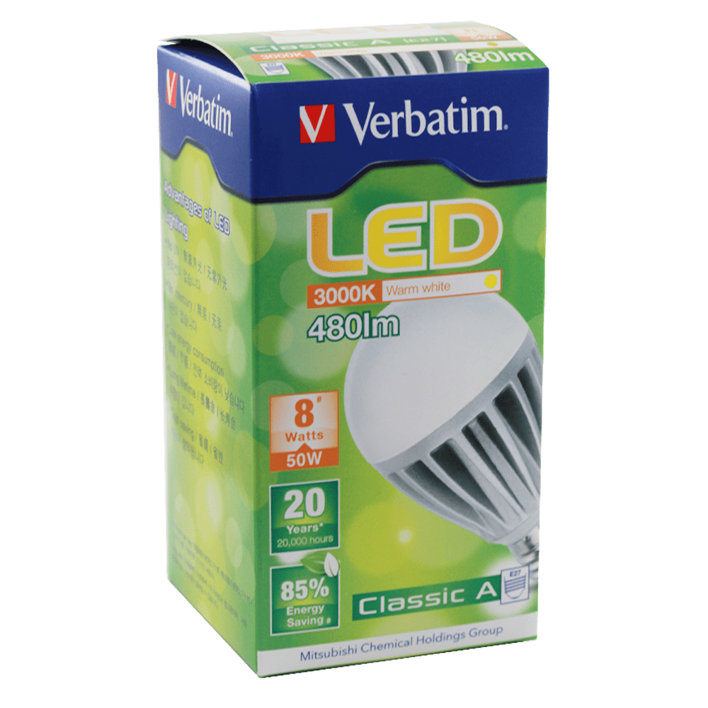 LED Classic A GLS 8W 100-240V 3000K E27 Non-Dimmable
