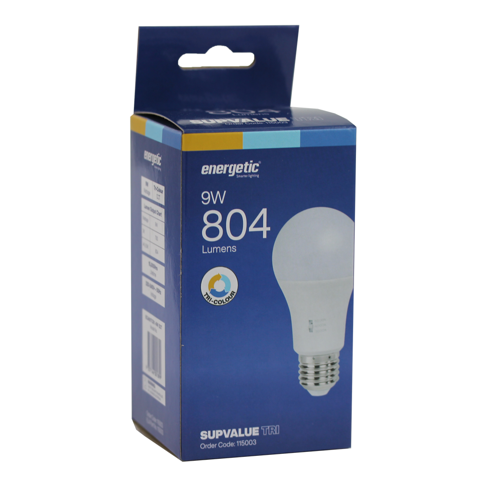 SupValue Tri LED GLS Bulb 9W 220-240V Tri-Colour E27 Non-Dimmable