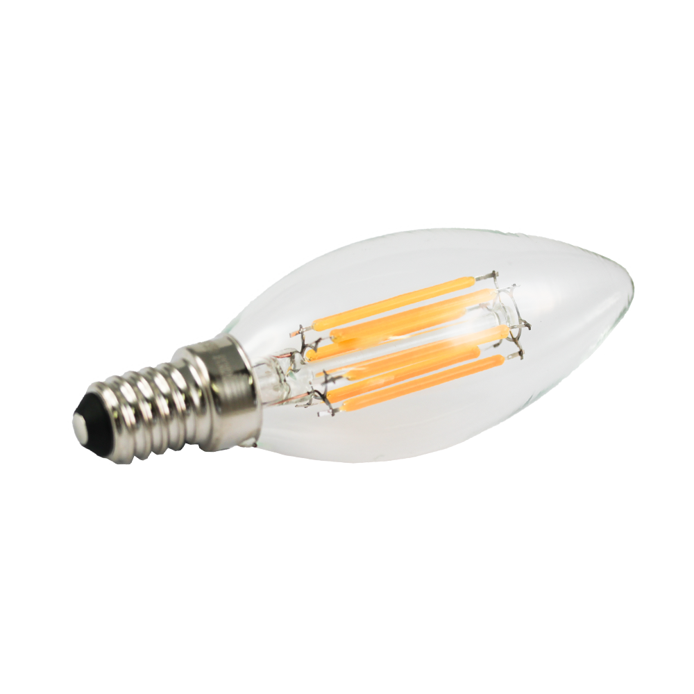 12V DC 6w LED Filament candle 2700K E14  Clear