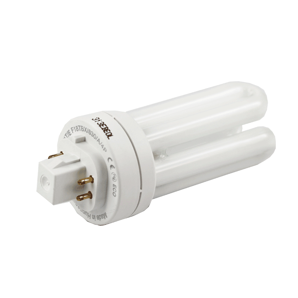 GE Lighting Biax T/E PL-T Compact Fluorescent Lamp 18W 830 GX24q-2 4 Pins