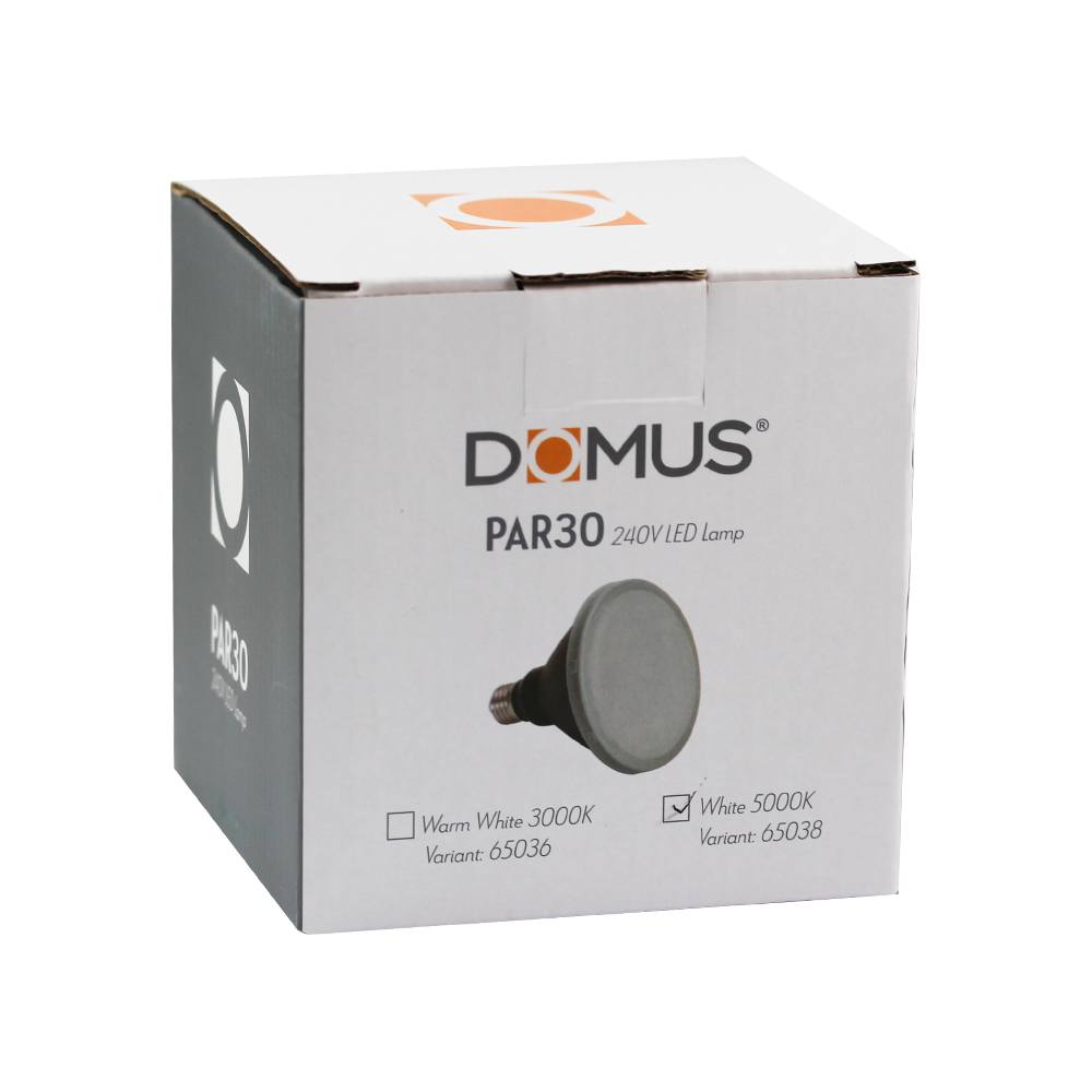 Domus Lighting LED PAR30 Lamp 12W 240V 5000K Dimmable E27