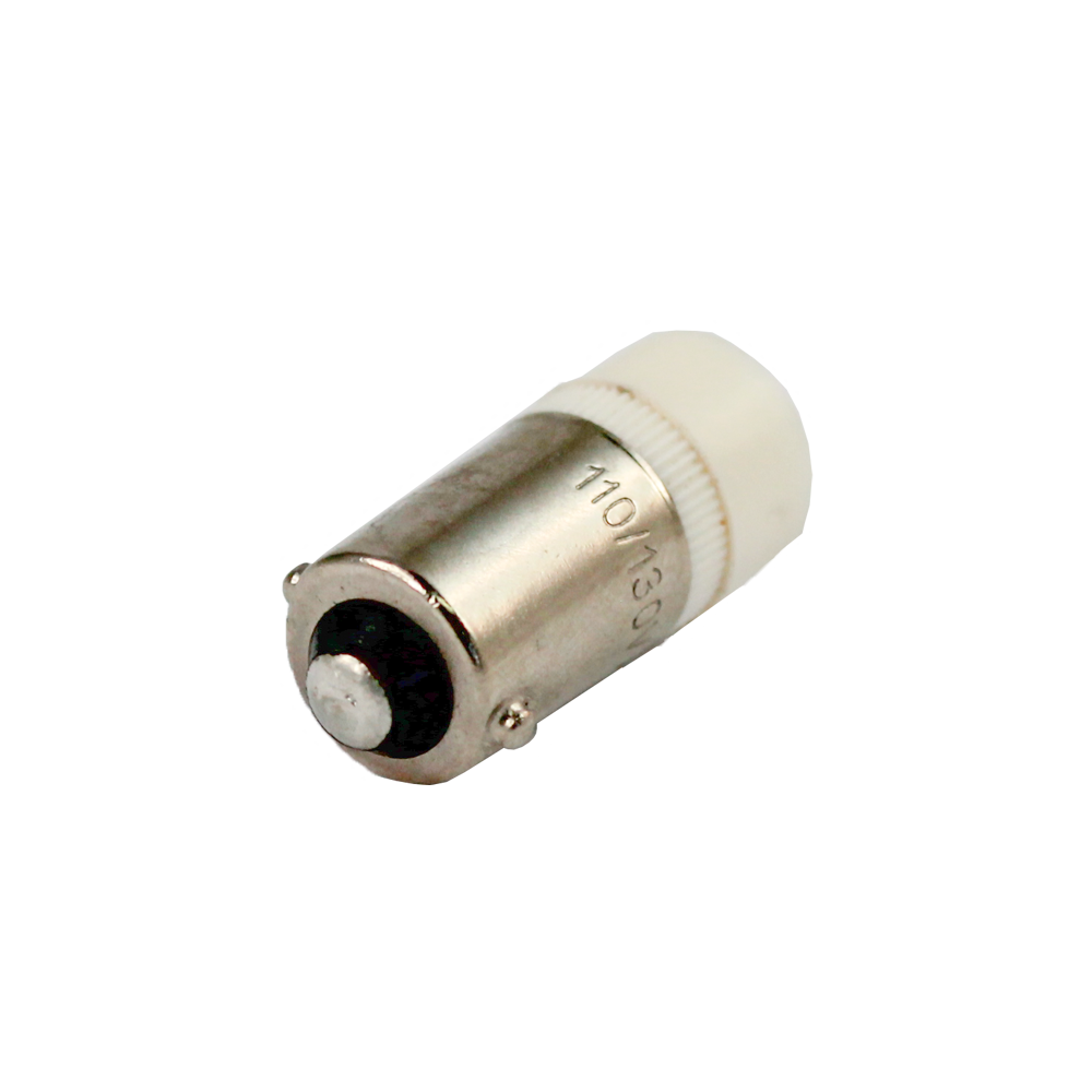 LED Miniature Colour Signal Lamp White 110/130V AC BA9s