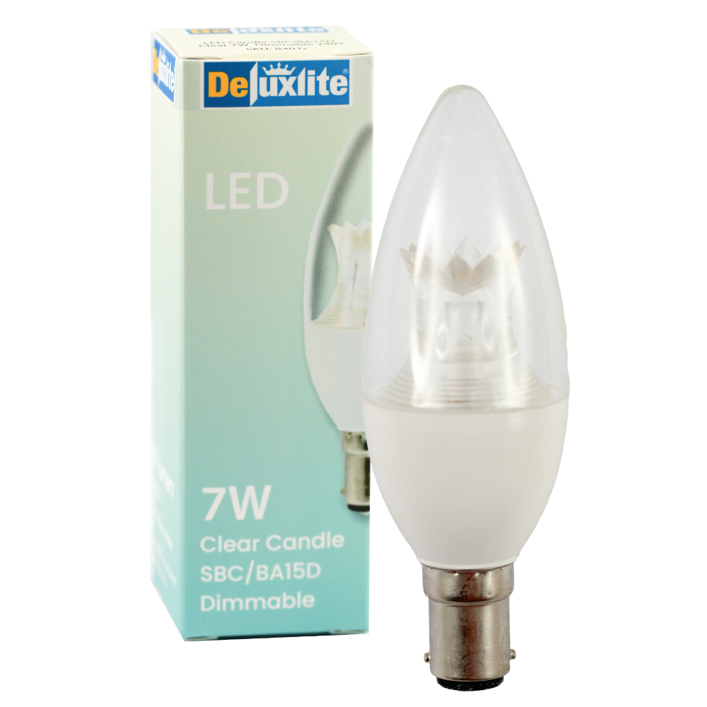 LED Candle Clear 7W 3000K BA15d Dimmable
