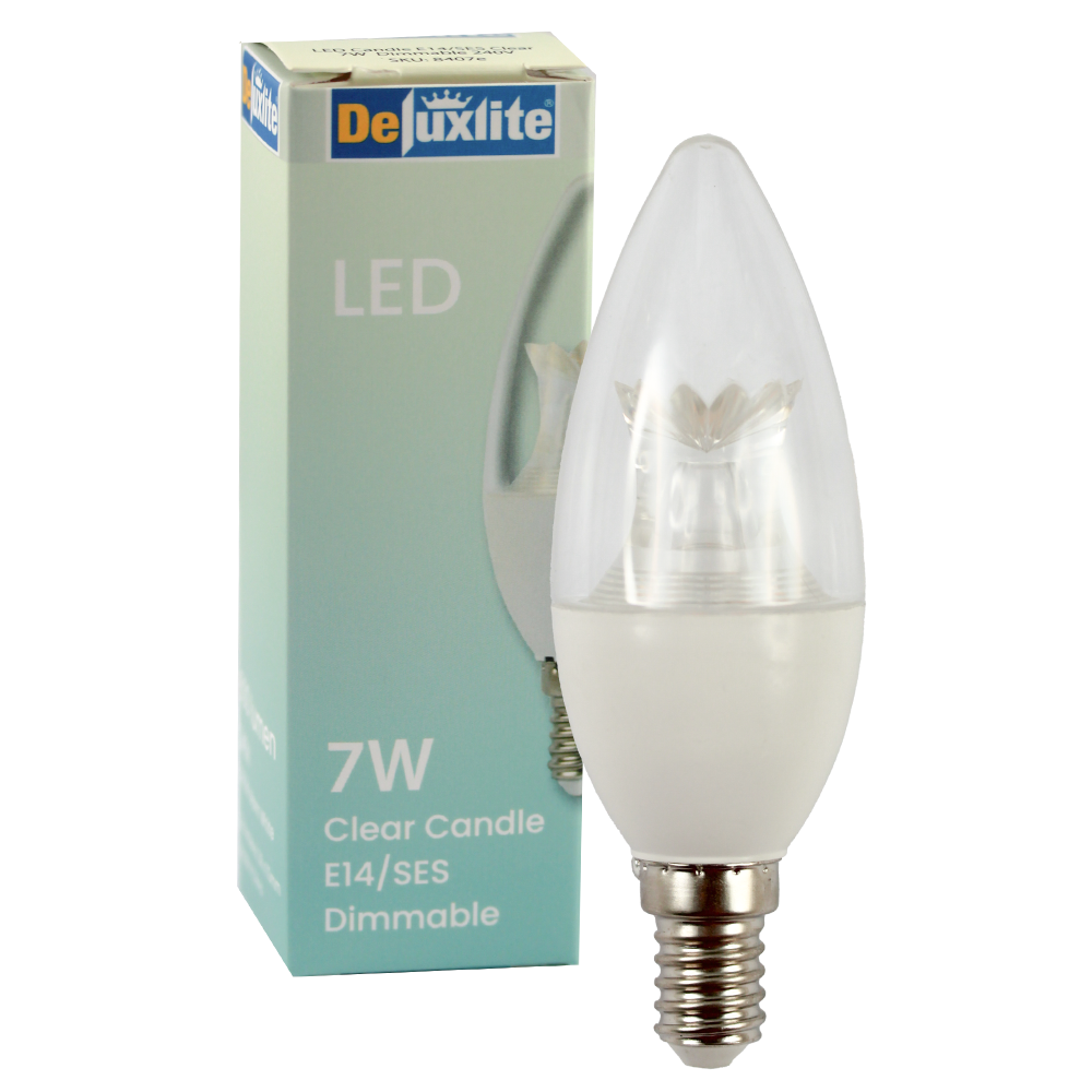 LED Candle Clear 7W 3000K E14 Dimmable