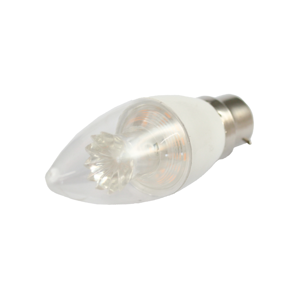LED Candle Clear 7W 3000K B22 Dimmable