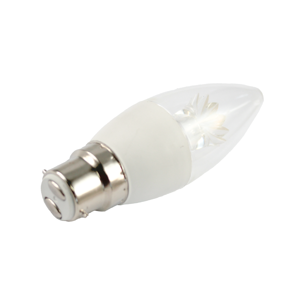 LED Candle Clear 7W 3000K B22 Dimmable